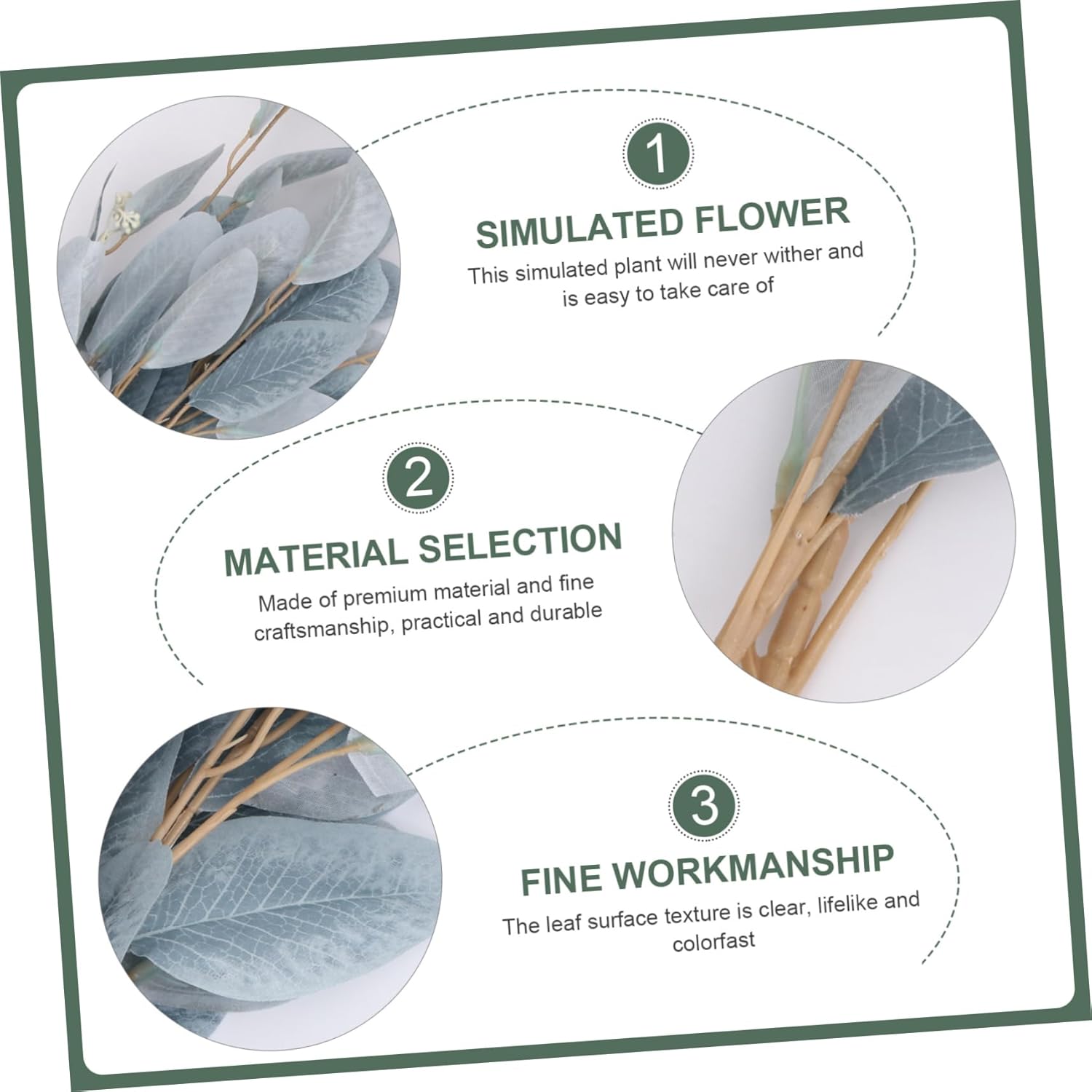 ABOOFAN Artificial Eucalyptus Leaf Branch Garland 1