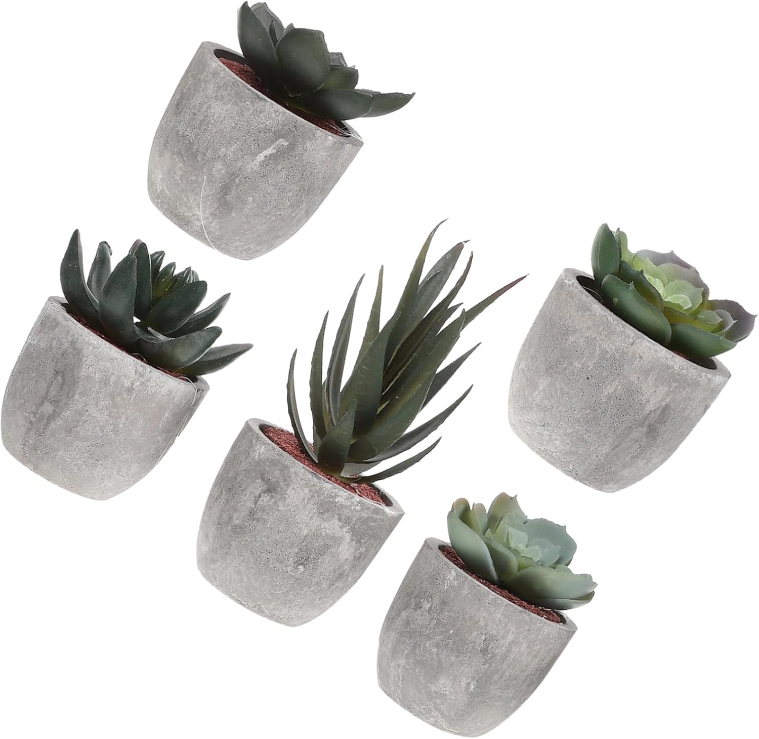 Alipis 5Pcs Artificial Succulent Plants with Pots