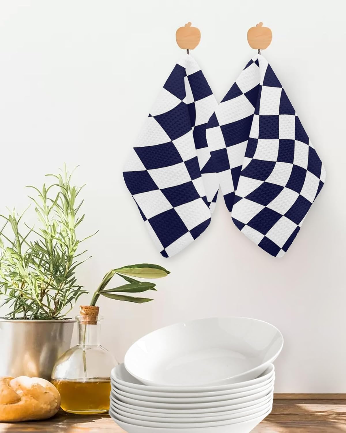 Falaniique Modern Black Waffle Towel Set of 2