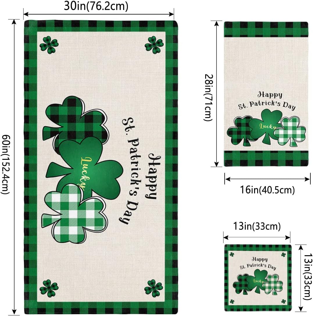 ZOE GARDEN Buffalo Plaid Shamrock Towel Set
