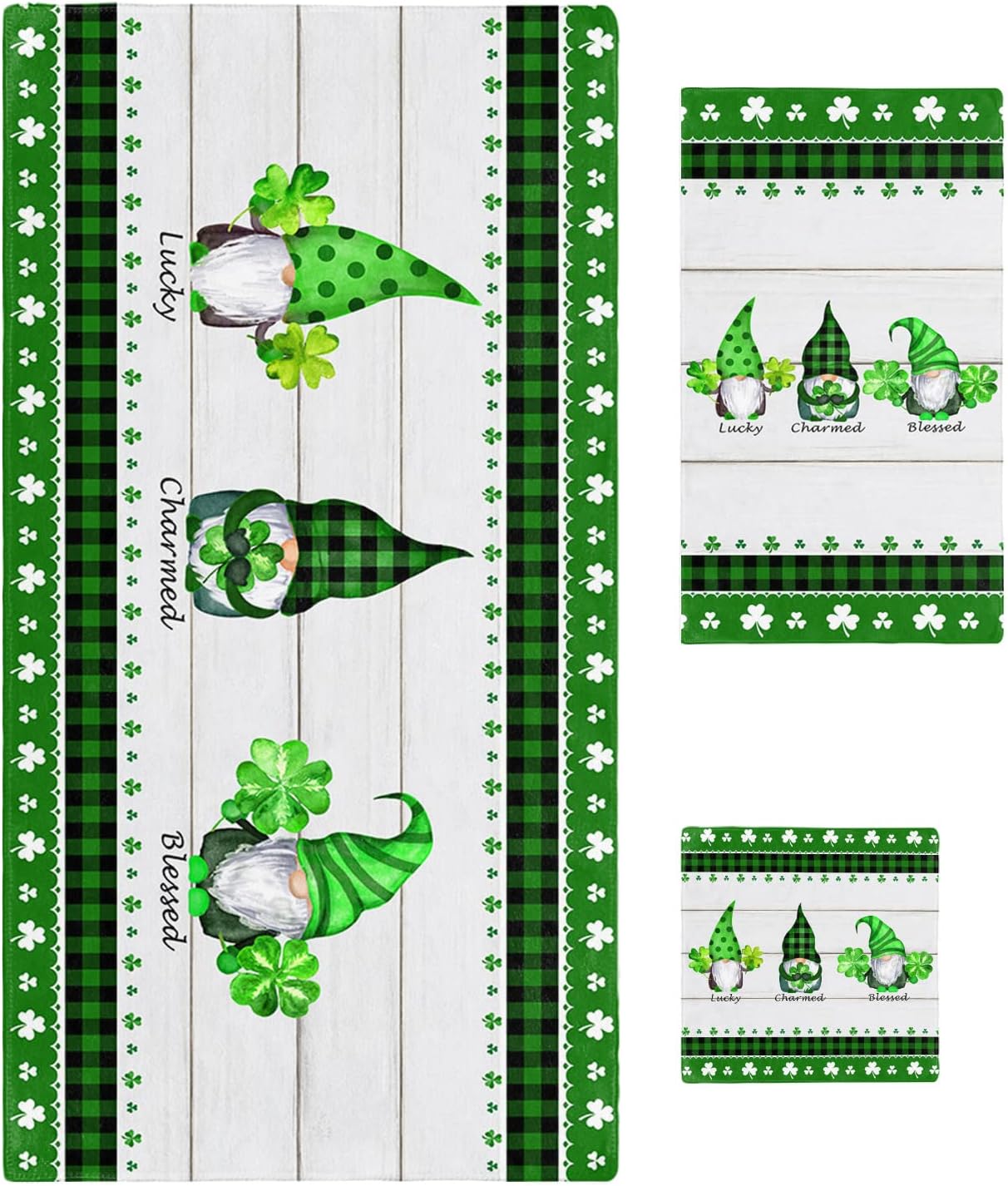 ZOE GARDEN Green Shamrock Towel Set with 3 Pieces