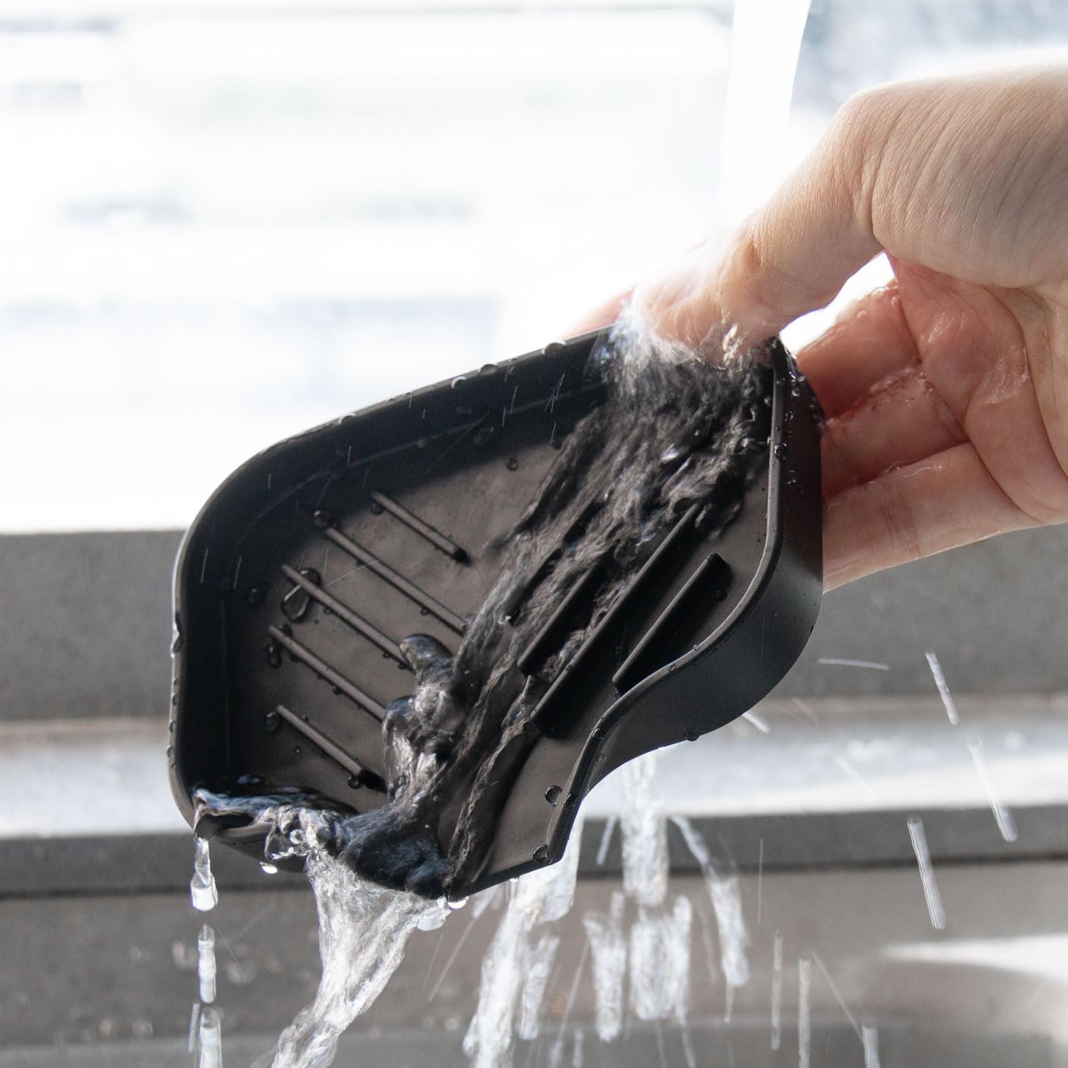 2 Pack Silicone Soap Dishes with Drain Spout Black 491x393