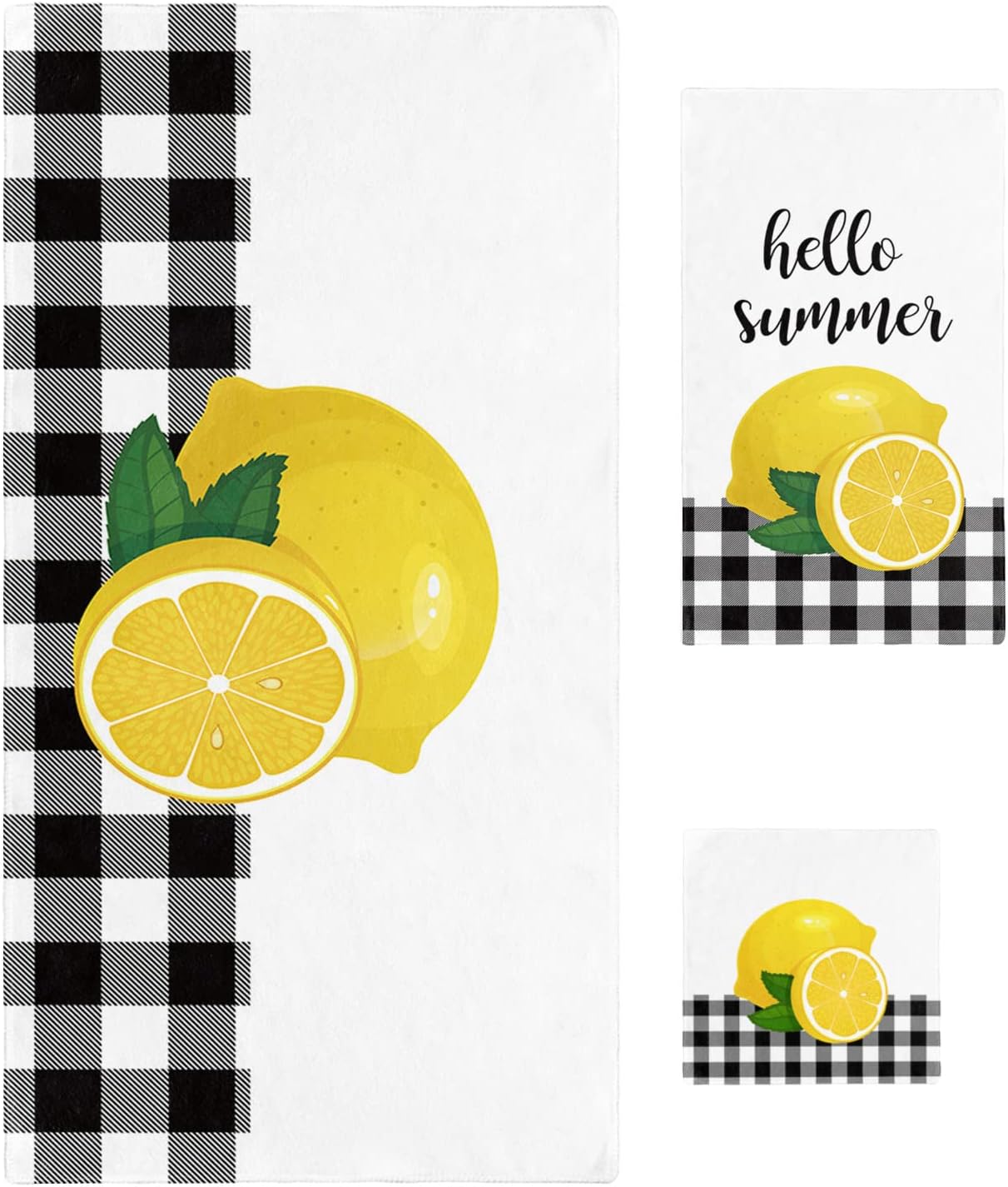 Shine-Home Retro Farm Buffalo Check Towel Set