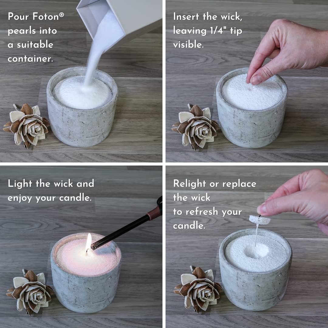 Foton Pearled Candle 18 Oz - Luxury Long Lasting Powder Candles