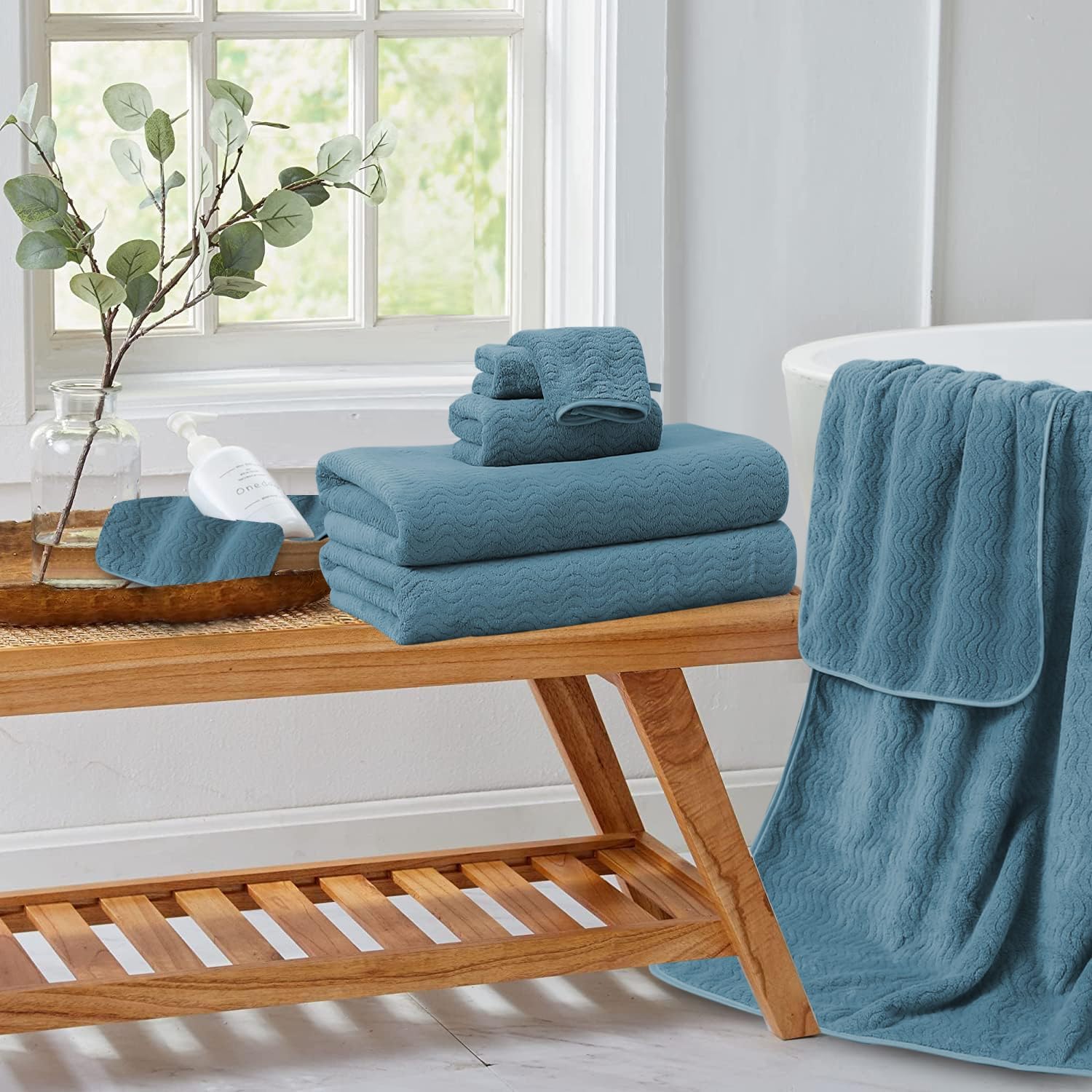Jessy Home 8 Piece Turquoise Towel Set