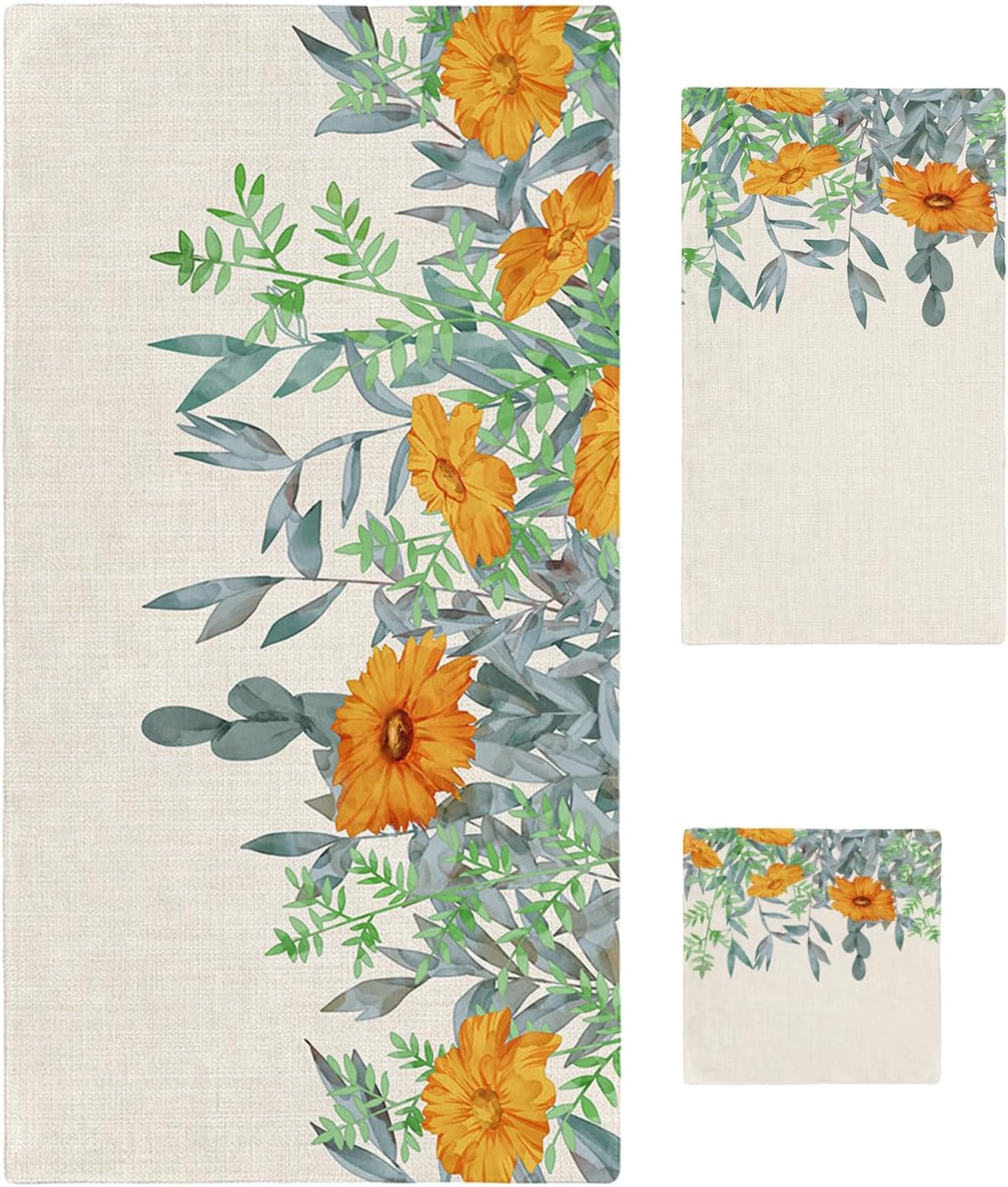 Smile Sunflower 3 Pcs Bath Towels Set