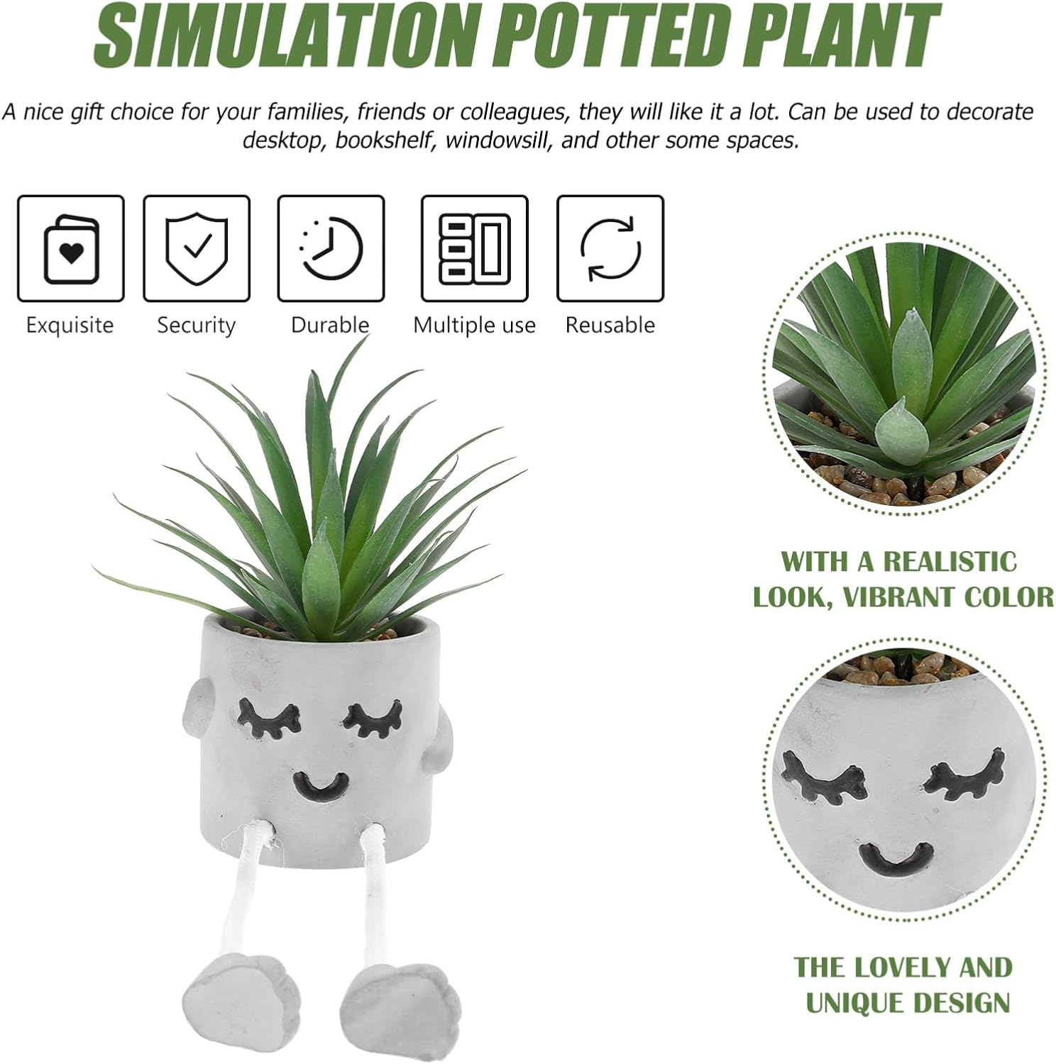 MAGICLULU Artificial Succulents Potted Plant Decor 1