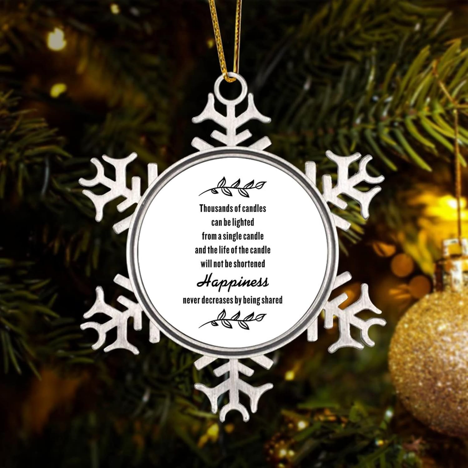 Christmas Ornament Snowflake Metal Keepsake 3in