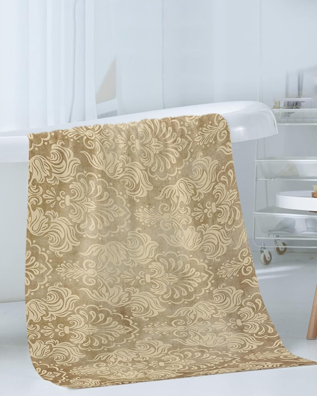 ZOE GARDEN Retro Bathroom Towel Set with Decorative Flowers Pattern