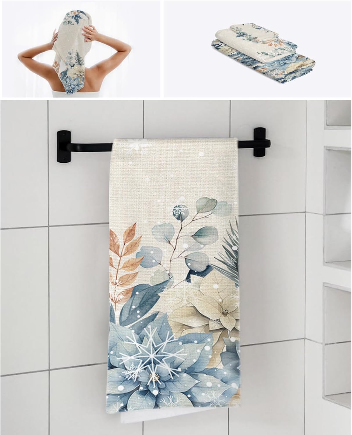 Christmas Bath Towels Set of 3 - Soft and Stylish