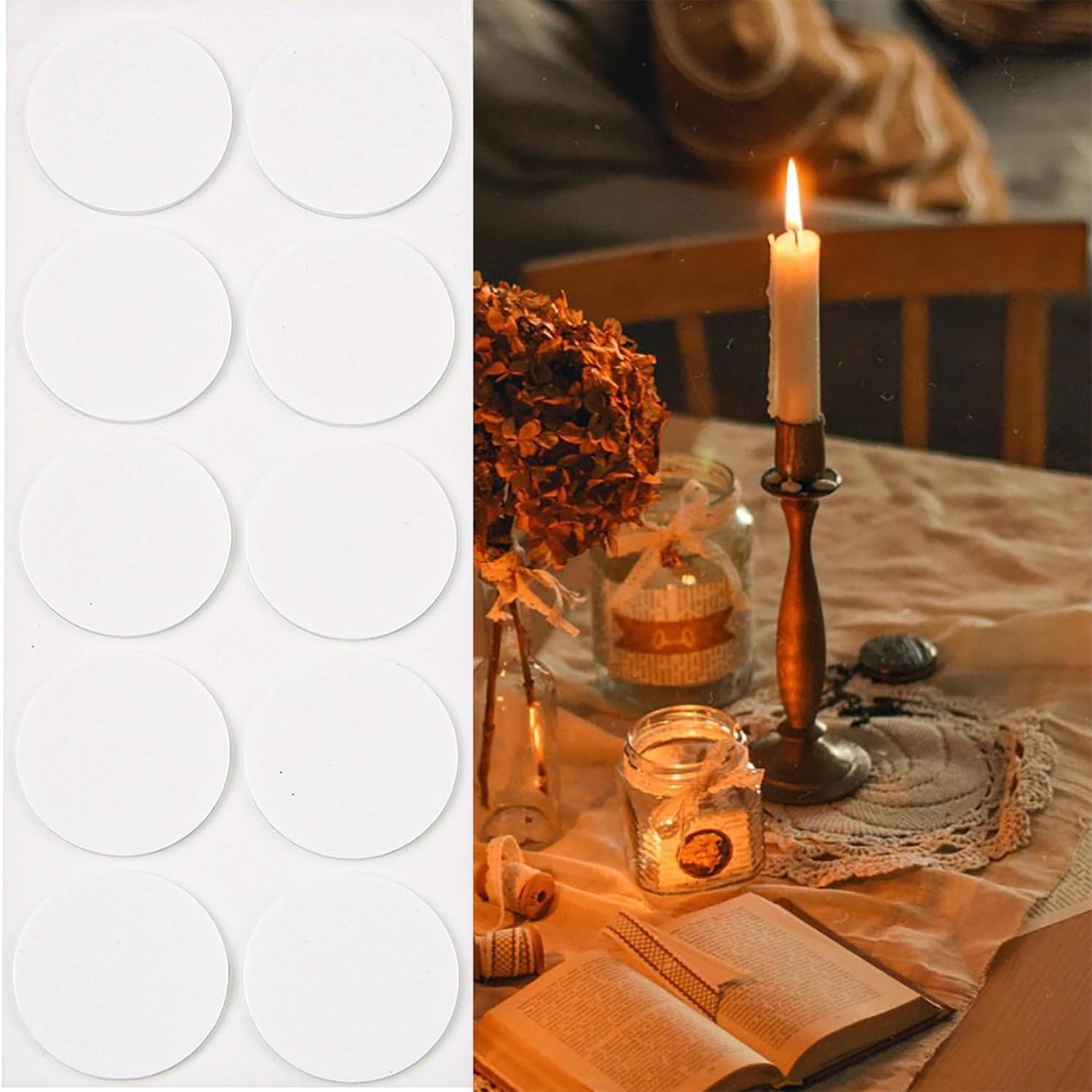60 Pcs Taper Candle Grips Adhesive Stay Put Dots for Candle Holders