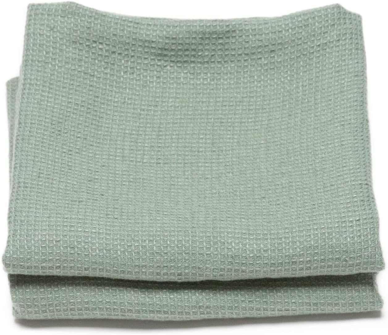 LinenMe Spa Green X2 Linen Waffle Towels Set of 2