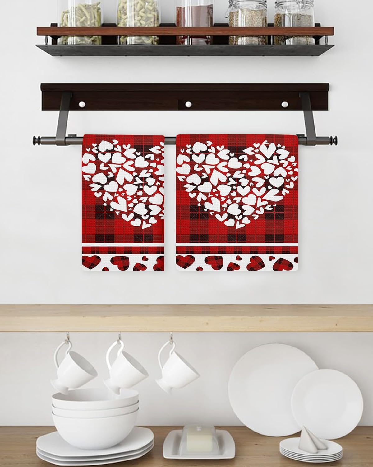 Falaniique Buffalo Red Waffle Towel Set of 3