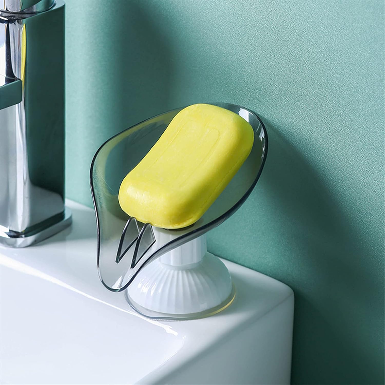 Bulckrew 2PC Leaf Soap Holder Suction Cup Design