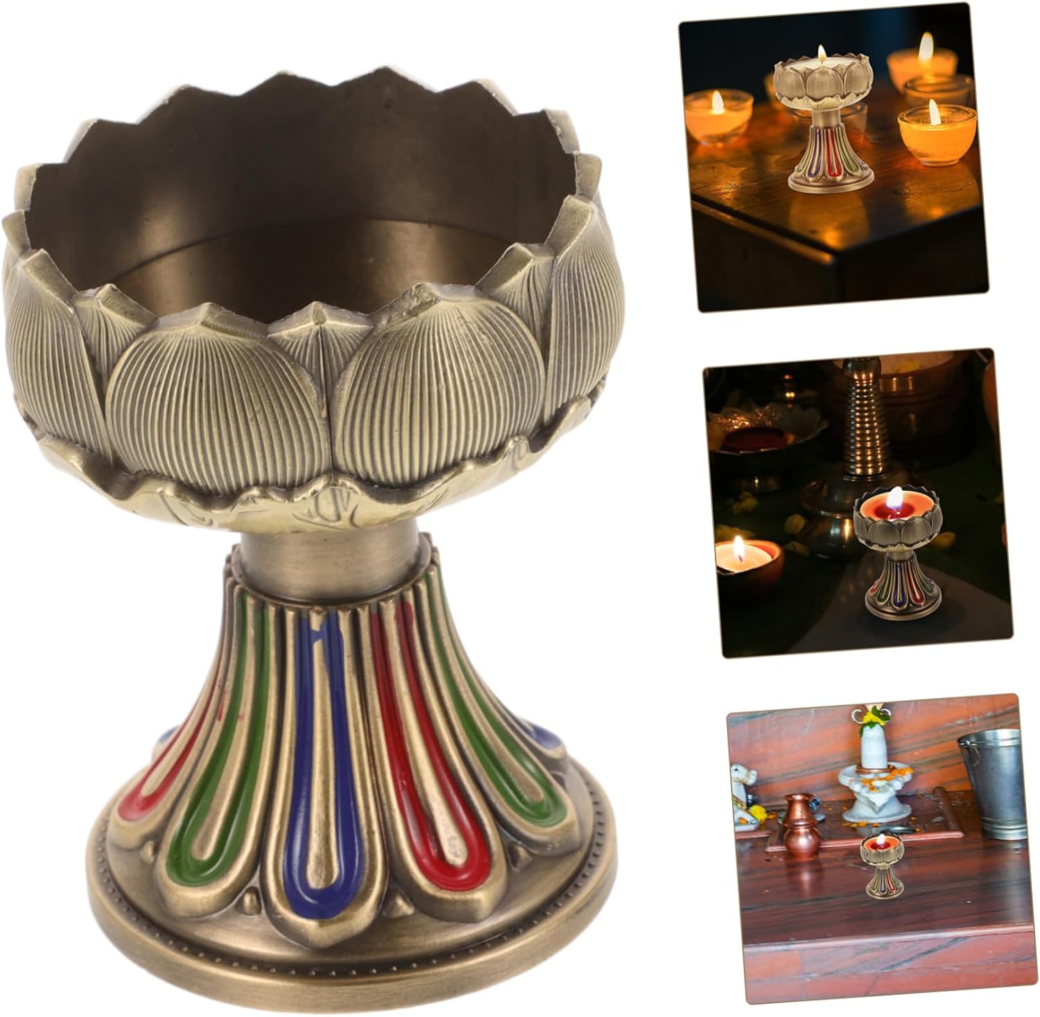 NULYLU Buddhist Style Lotus Candle Holder