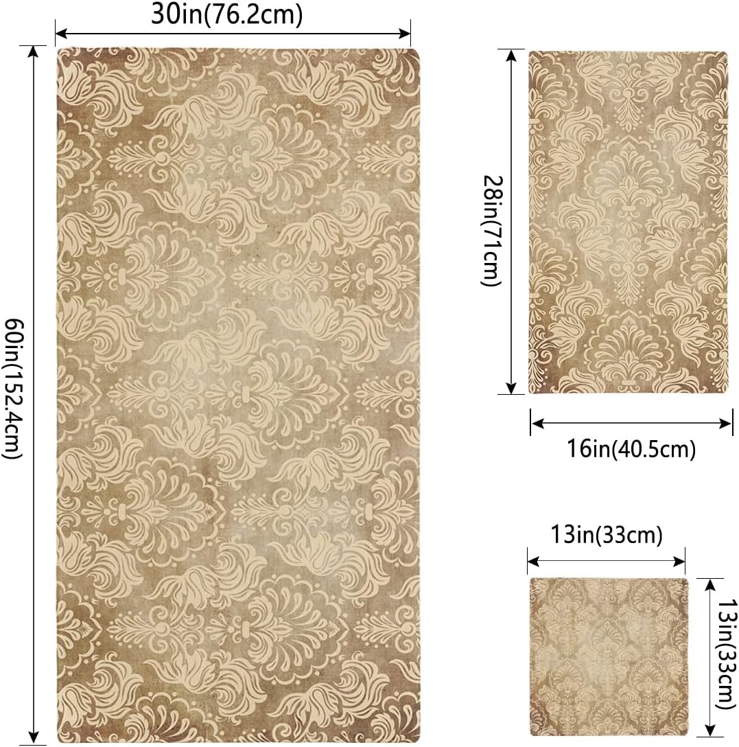 ZOE GARDEN Retro Bathroom Towel Set with Decorative Flowers Pattern