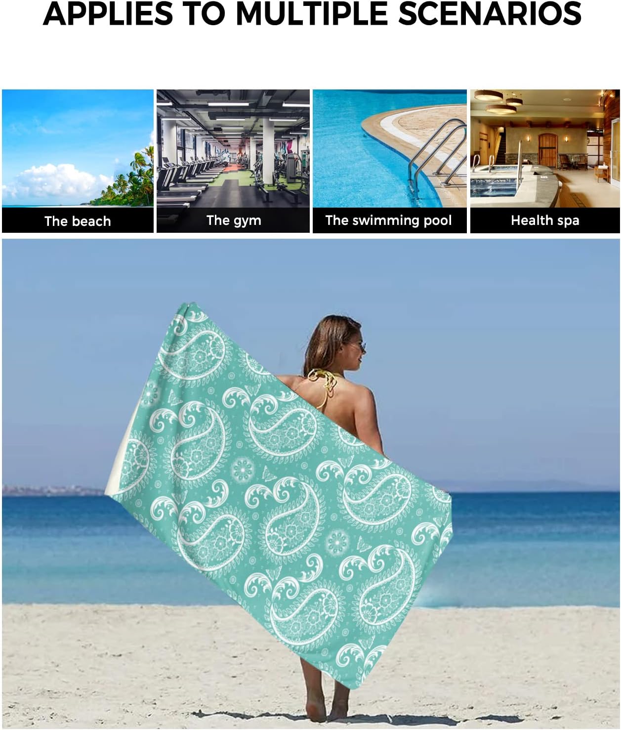 ZOE GARDEN Green Paisley Dolphin Towel Set