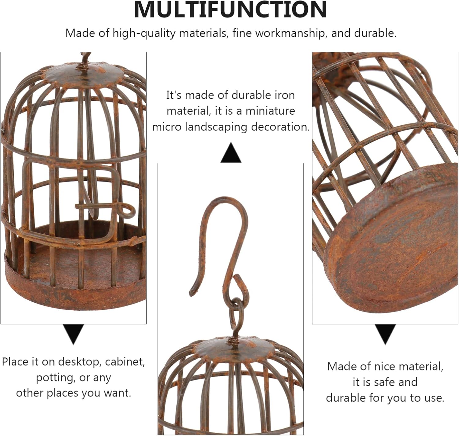 YARNOW 2pcs Miniature Bird Cage Decorative Lantern