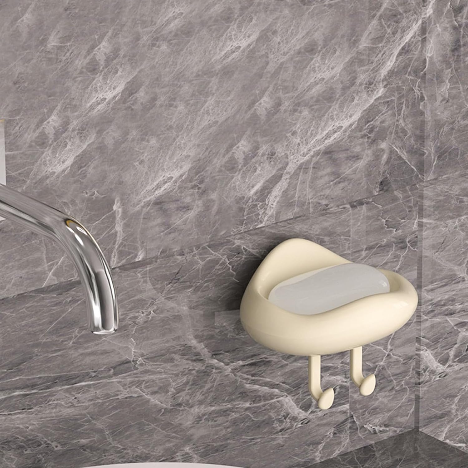 No-Hole Suction Cup Soap Dish for Shower Wall Mount