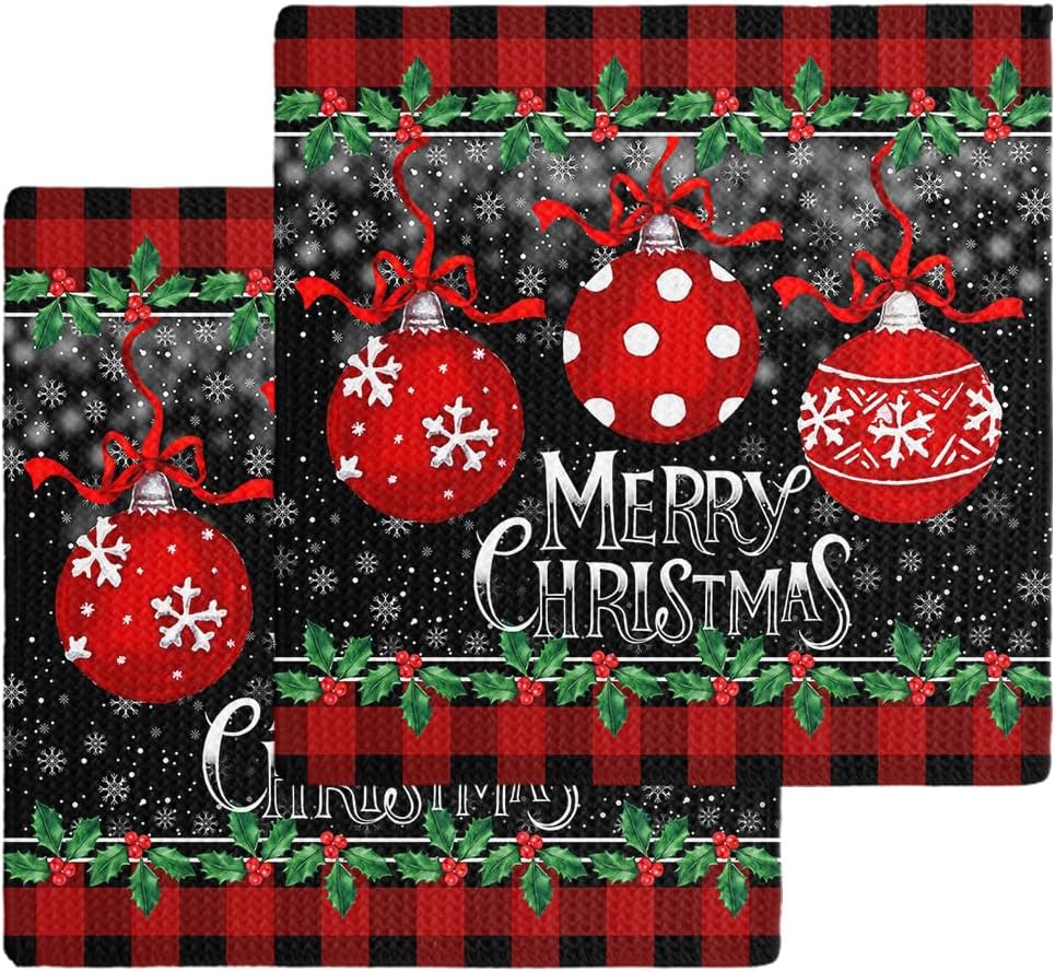 Falaniique Xmas Boho Waffle Towel Set of 2