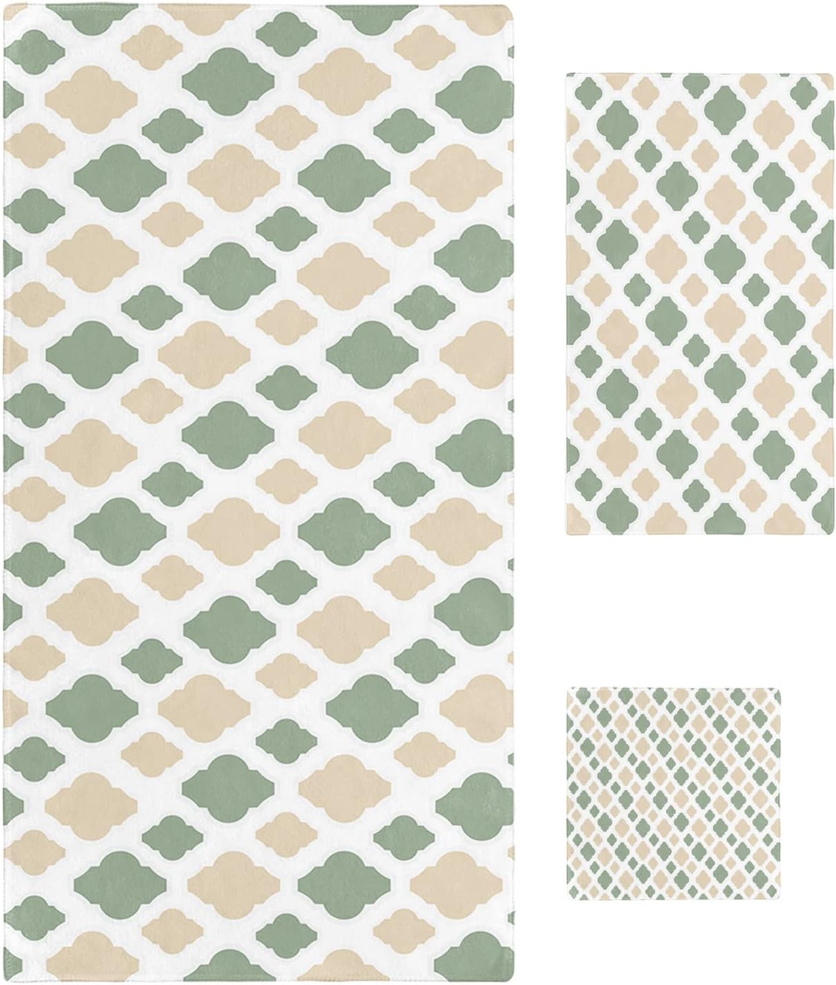 Shine-Home Morocco Geometric Check Towel Set