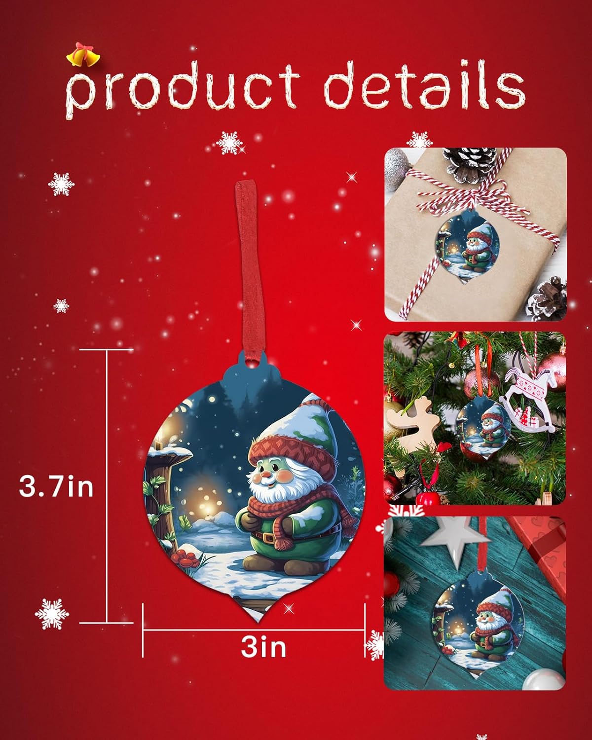 ZFUNCING 6PCS Acrylic Holiday Ornament Set