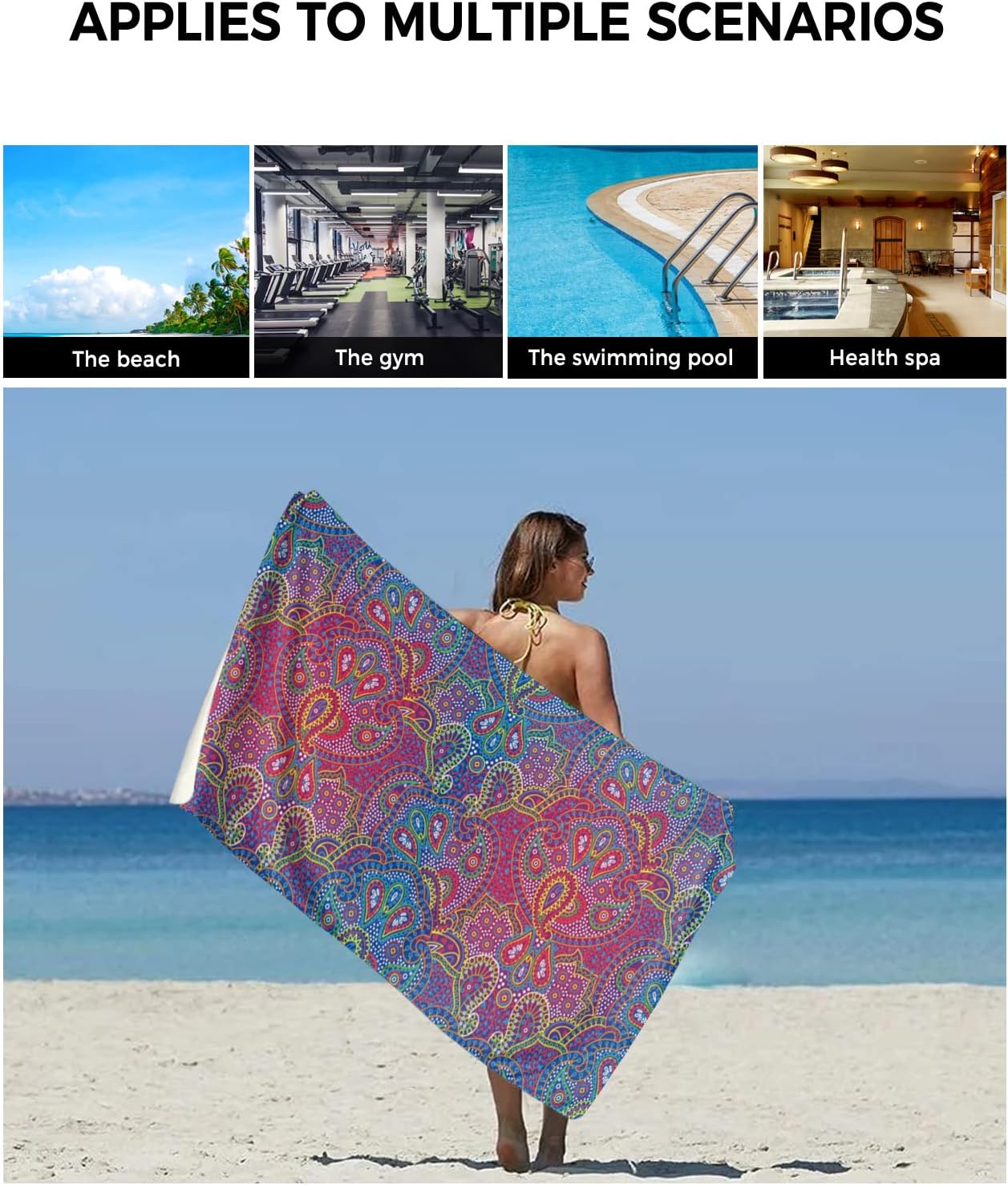 Shine-Home India Paisley Towel Set for Hotel Quality