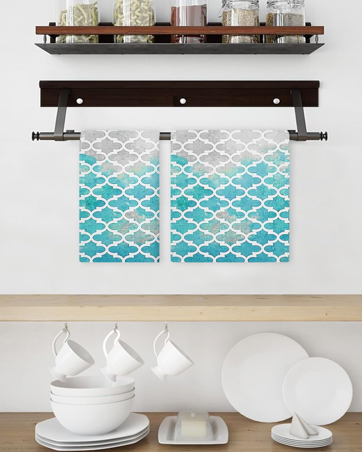 Falaniique Waffle Towel Set of 3 - Turquoise Modern Soft
