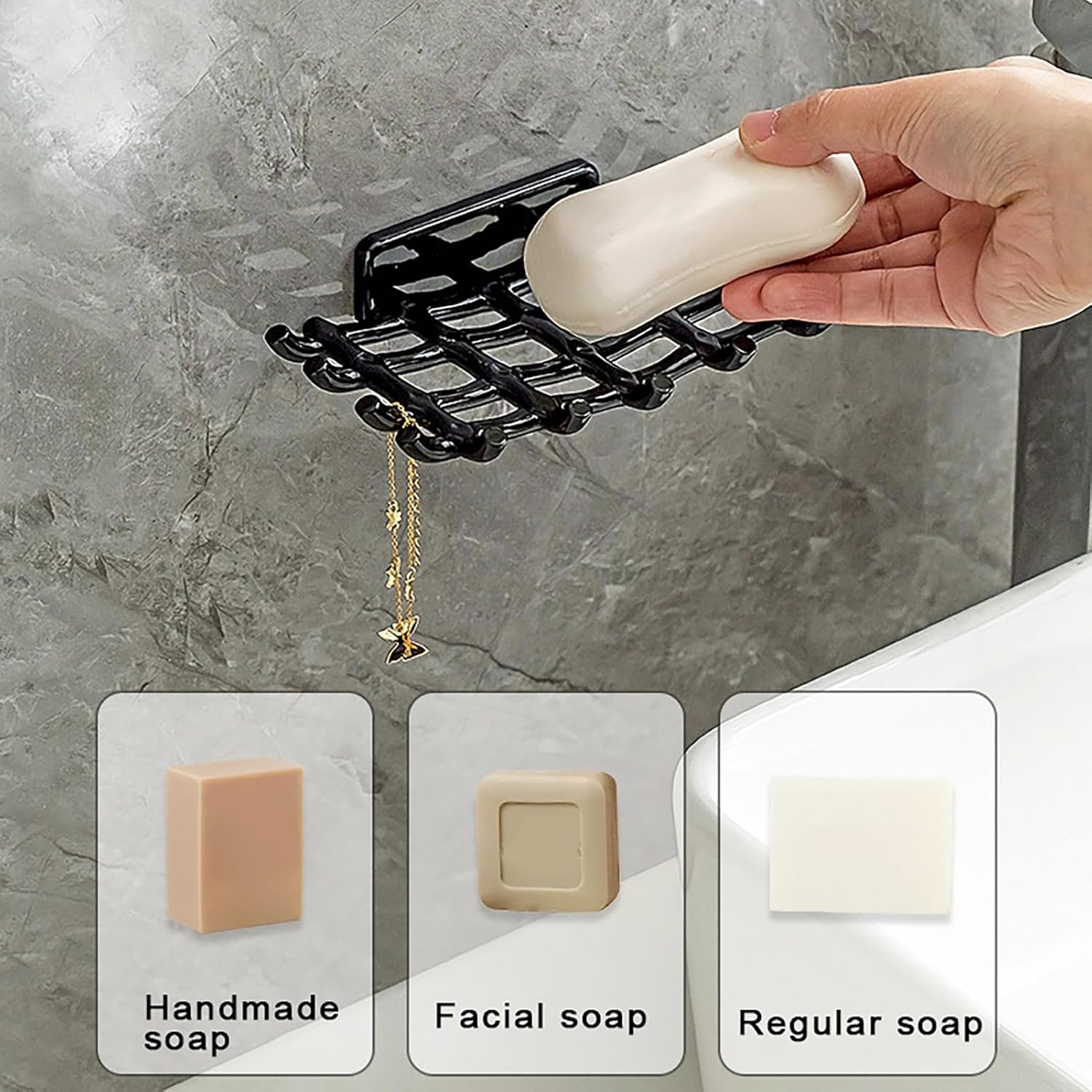 Loyliawa Soap Dish with Hooks and Drainage