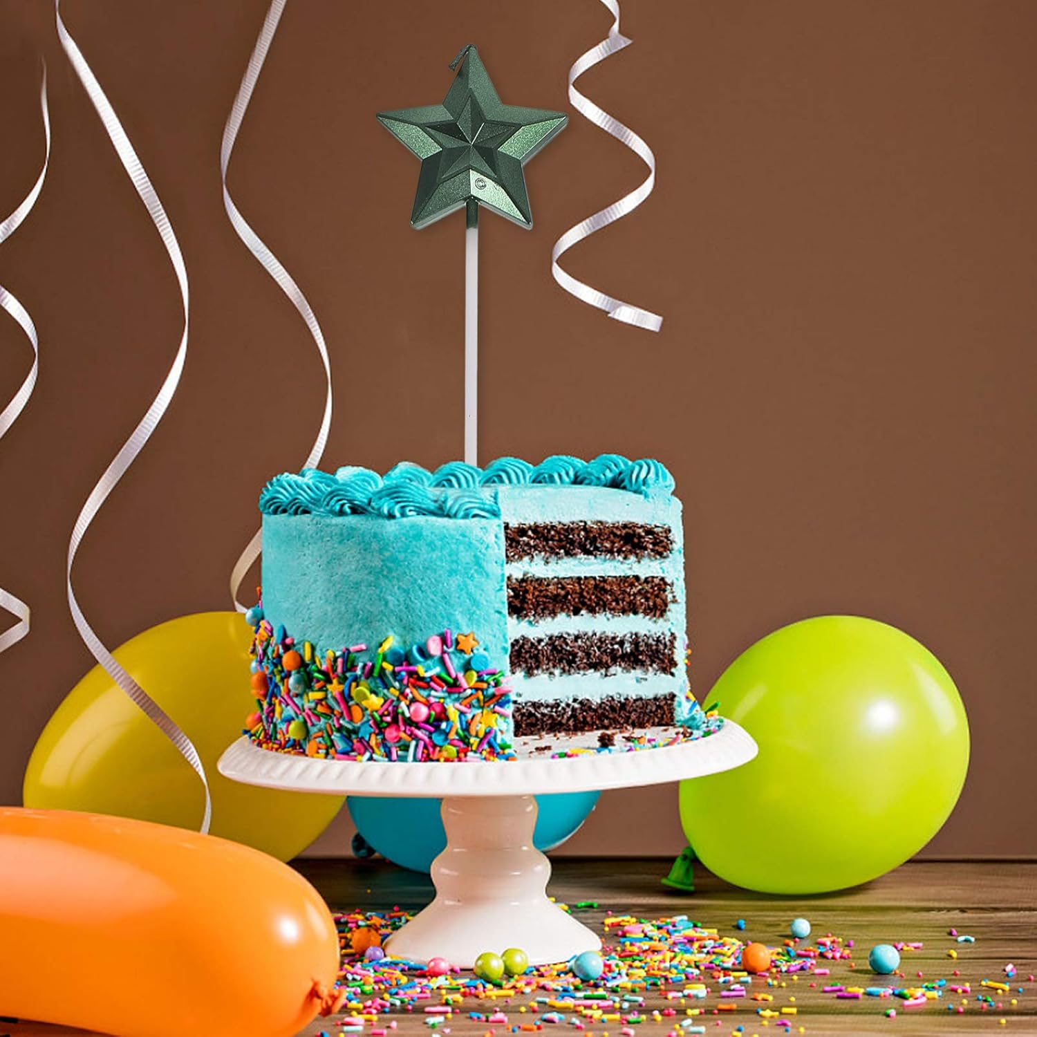 Alipis 16 Pcs 3D Star Birthday Cake Candle Decorations