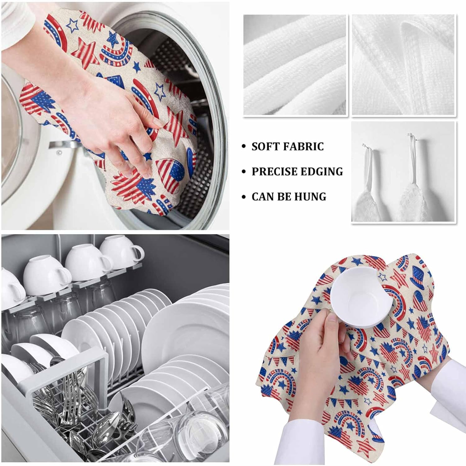 Rocking Giraffee 4 Pack Microfiber Kitchen Towels