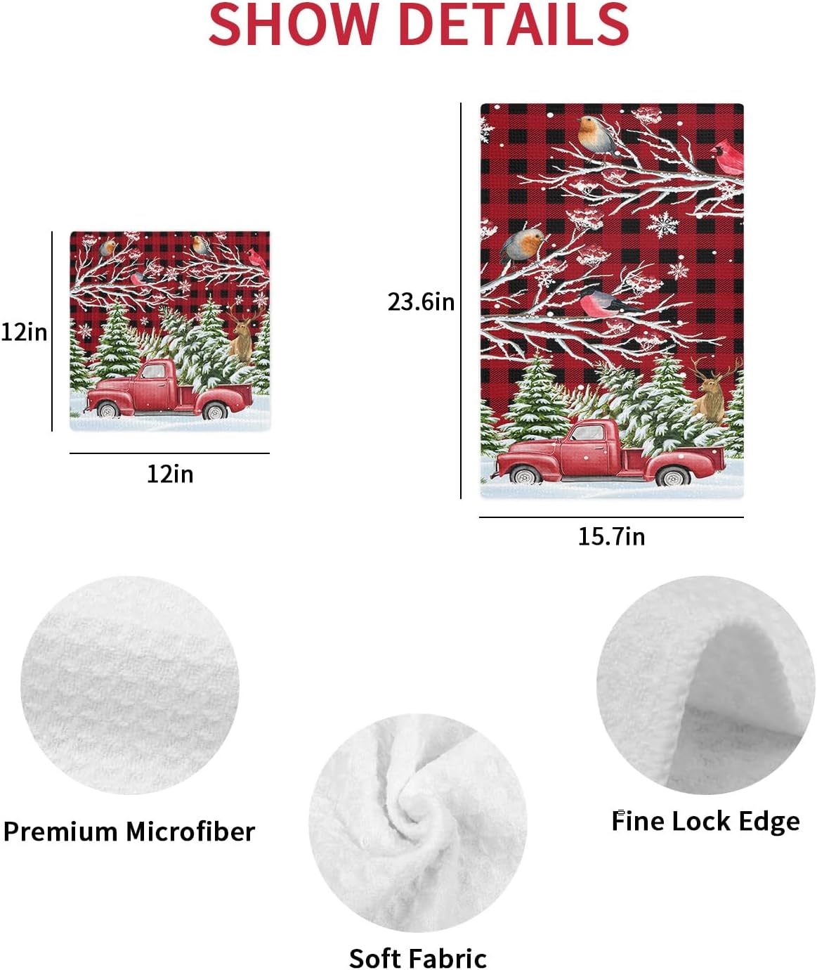 Falaniique Christmas Waffle Towel Set of 2 1
