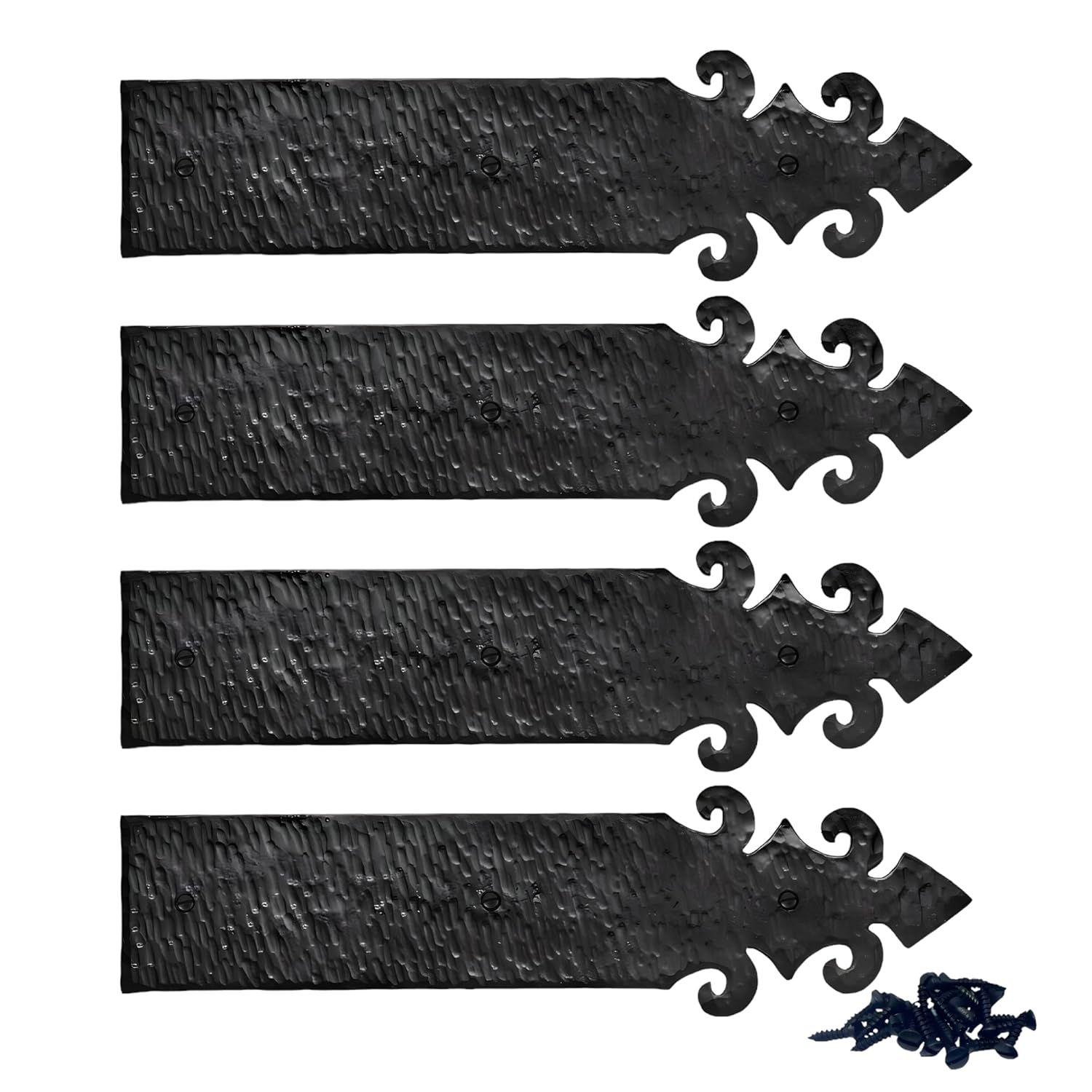 Borderland Milan Series 4 Pack Black Faux Strap Hinges