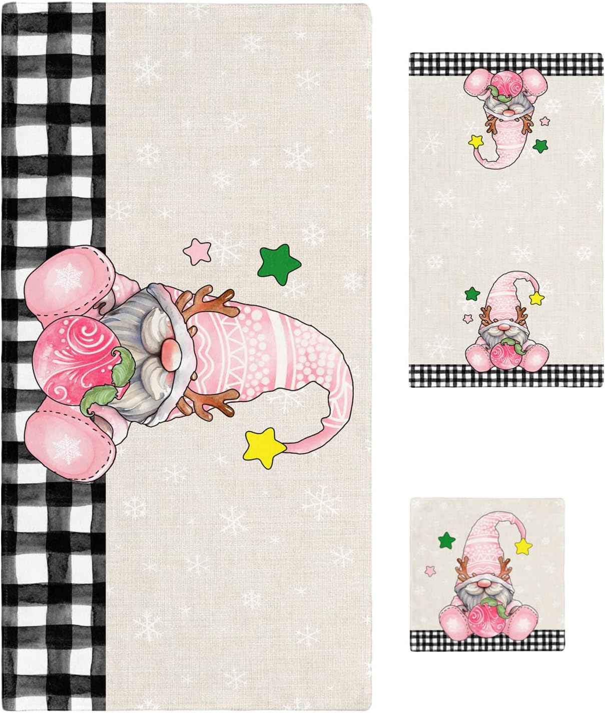 Christmas Bath Towels Set of 3 - Soft and Decorative