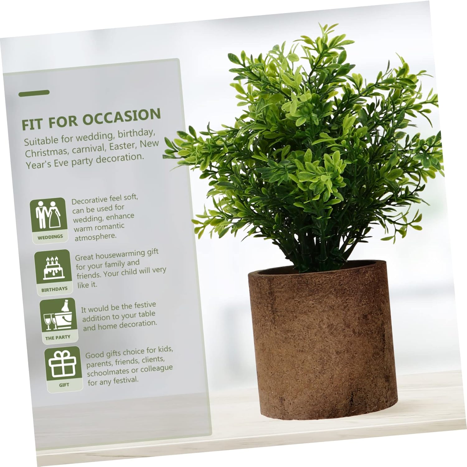 Cabilock Artificial Potted Green Plant for Home Decor 1