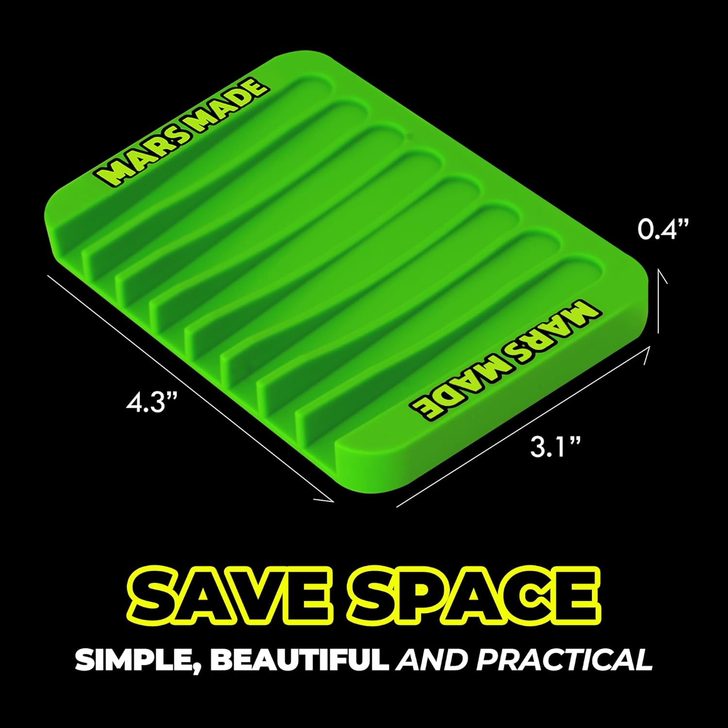 MARS MADE Yellow Silicone Soap Dish with Waterfall Design