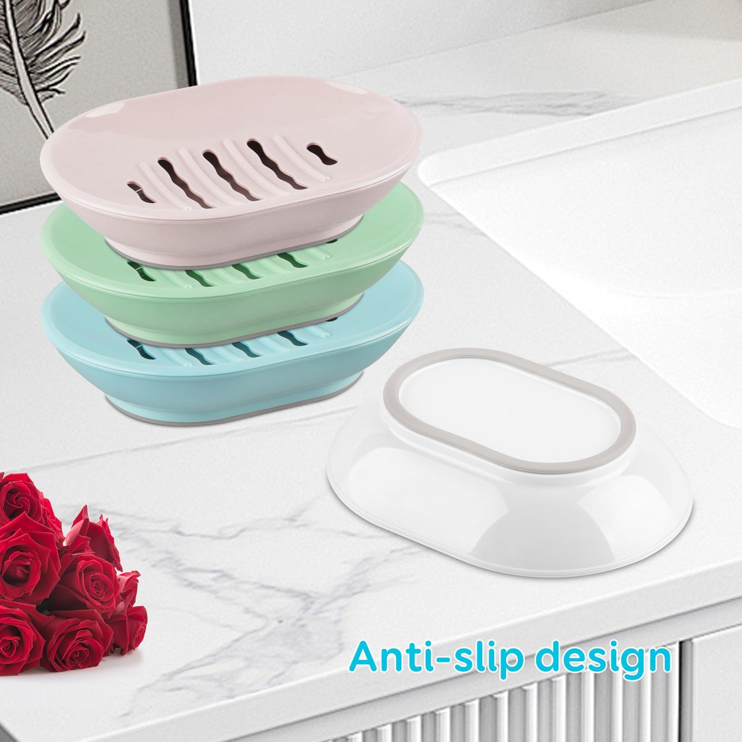 Cokolila Soap Dish with Drain Durable and Elegant