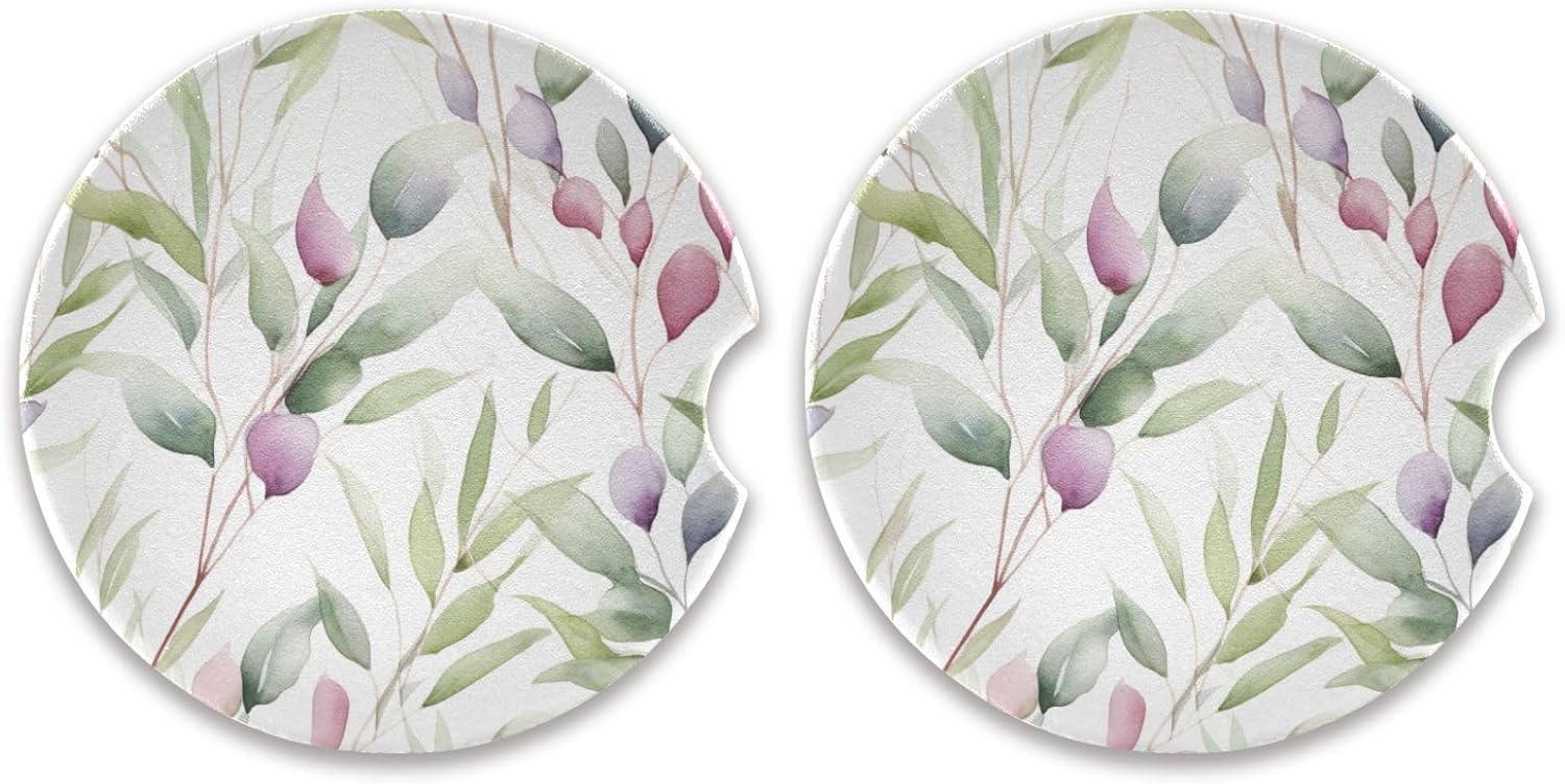 Takiito Leaves Car Cup Holder Coasters 2 Pack 1