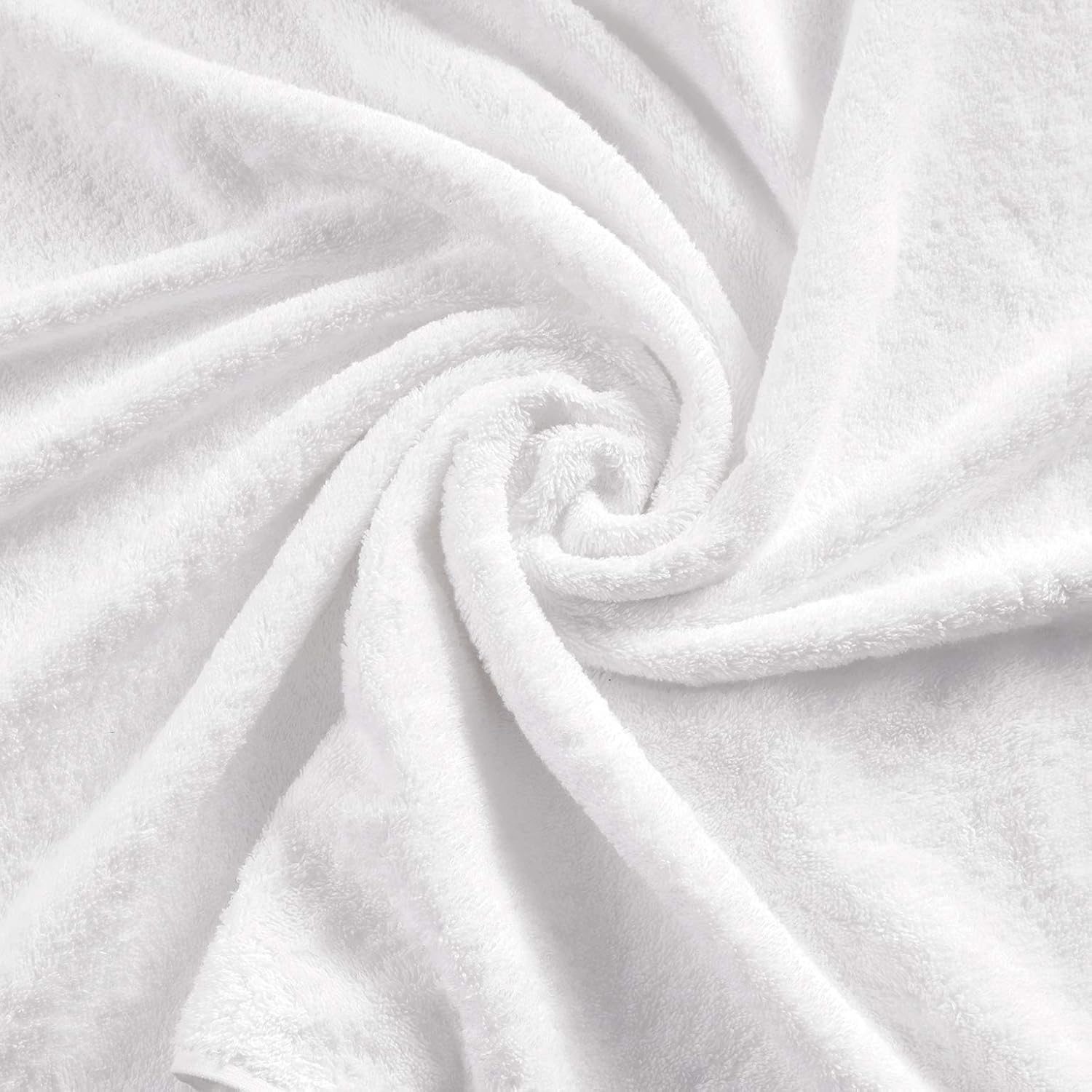 Qute Home 6-Piece Bath Towel Set - White Turkish Cotton