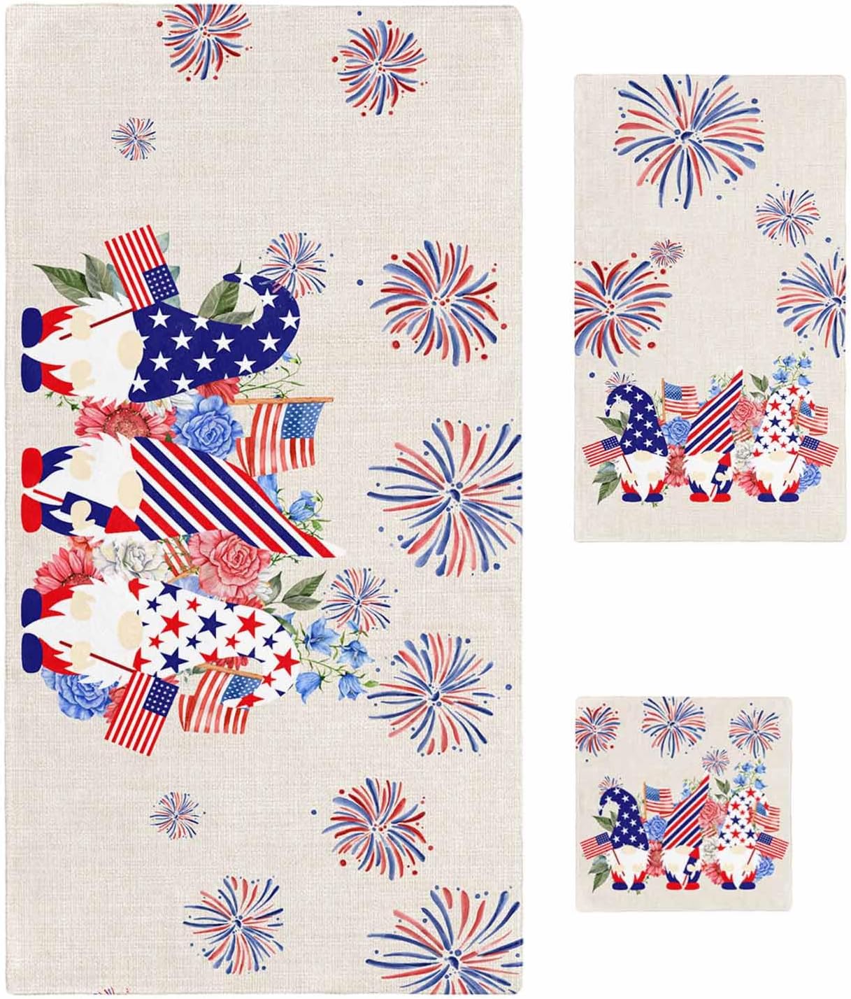 Chees D Zone Independence Day Gnome Bath Towel Set 1