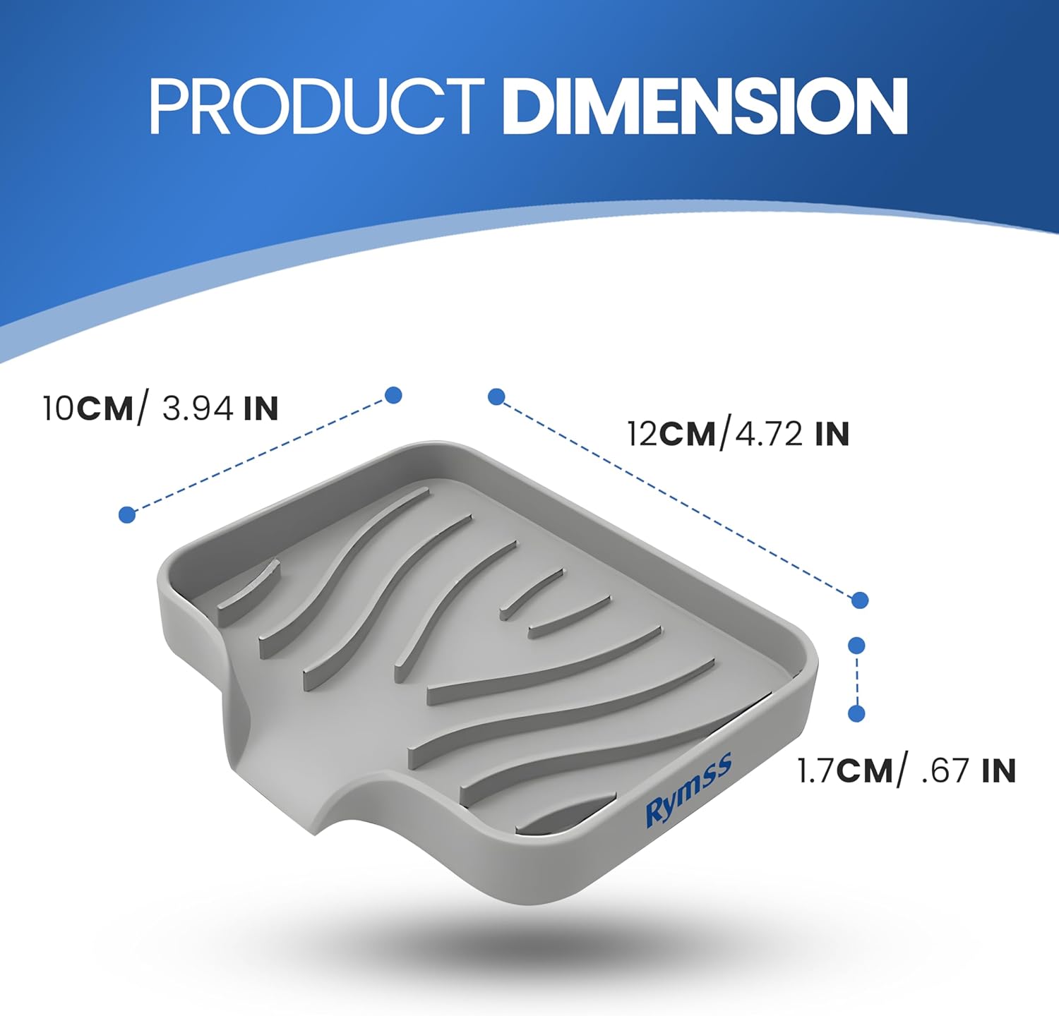 Rymss Silicone Soap Dish with Drain Spout - 47x35 Small