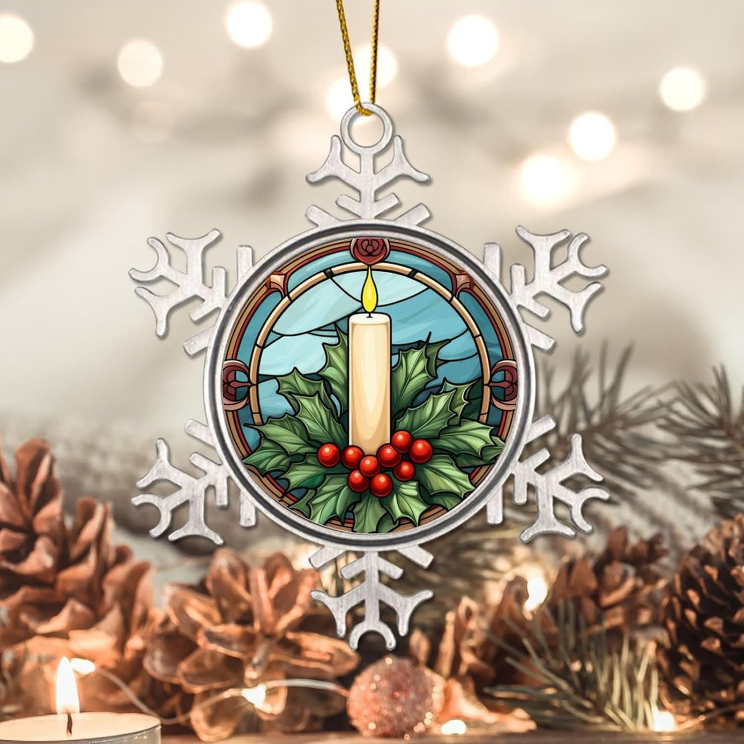 Zyadsinoudor 3 Inch Metal Snowflake Hanging Ornament 1