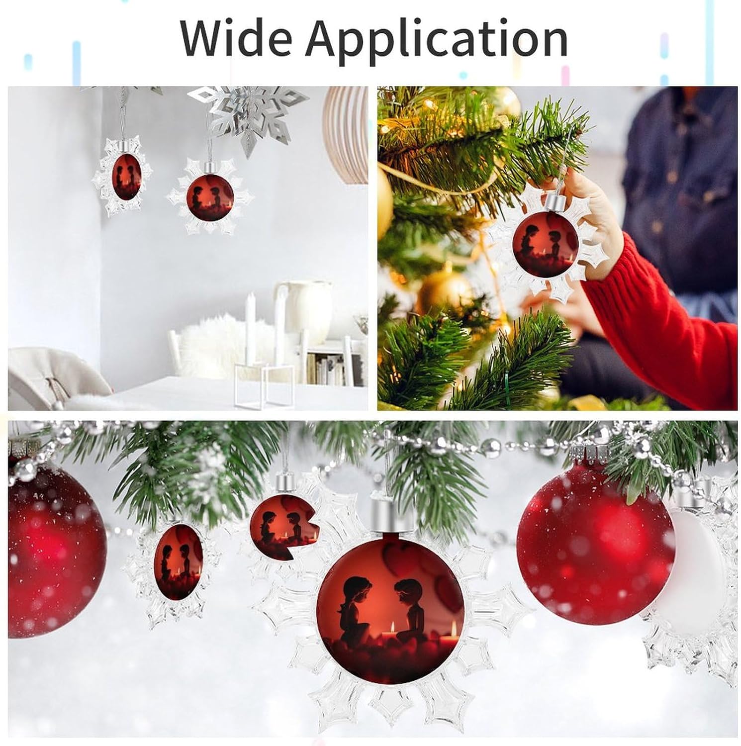 Cute Snowflake Christmas Pendant Hanging Ornament with Ropes