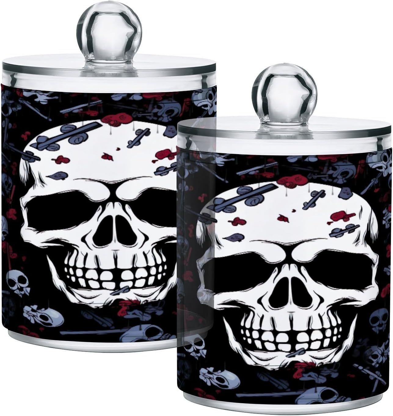 YETTASBIN 2Pack Clear Jars with Lid for Cotton Swabs and More
