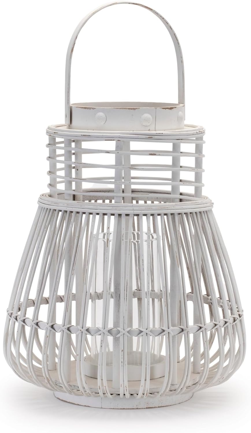 Melrose Tapered Woven Rattan Candle Lanterns - 1475 White