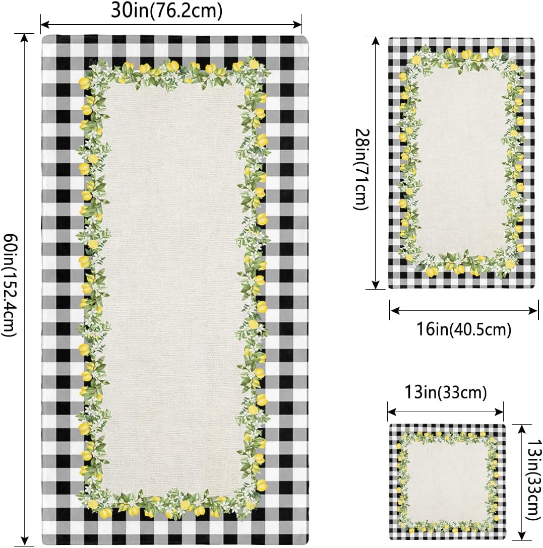 IDOWMAT Soft 3-Piece Towel Set - Geometric Plaid Bath Towels