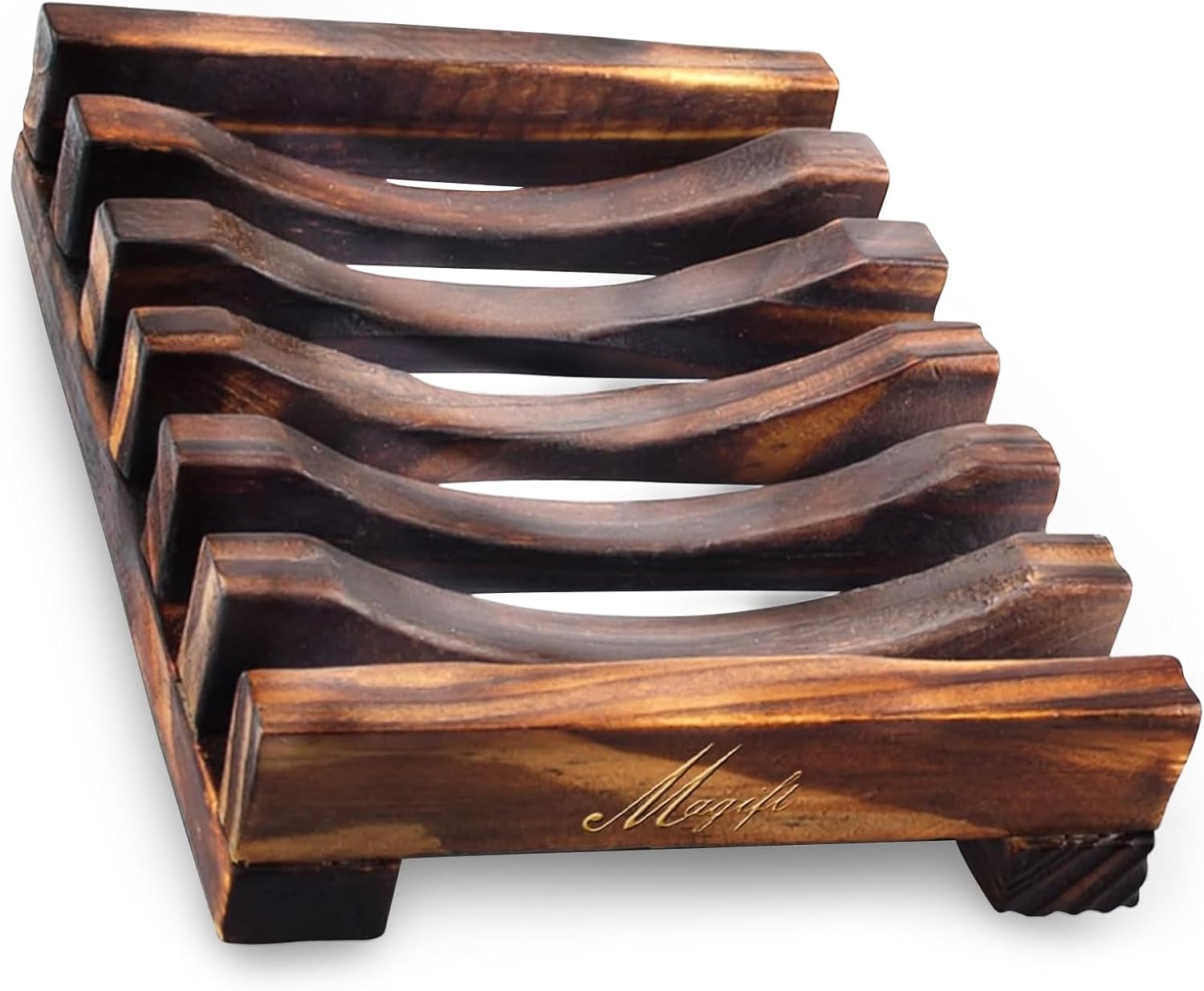 Magift Wooden Soap Dish with Slanted Drainage Design