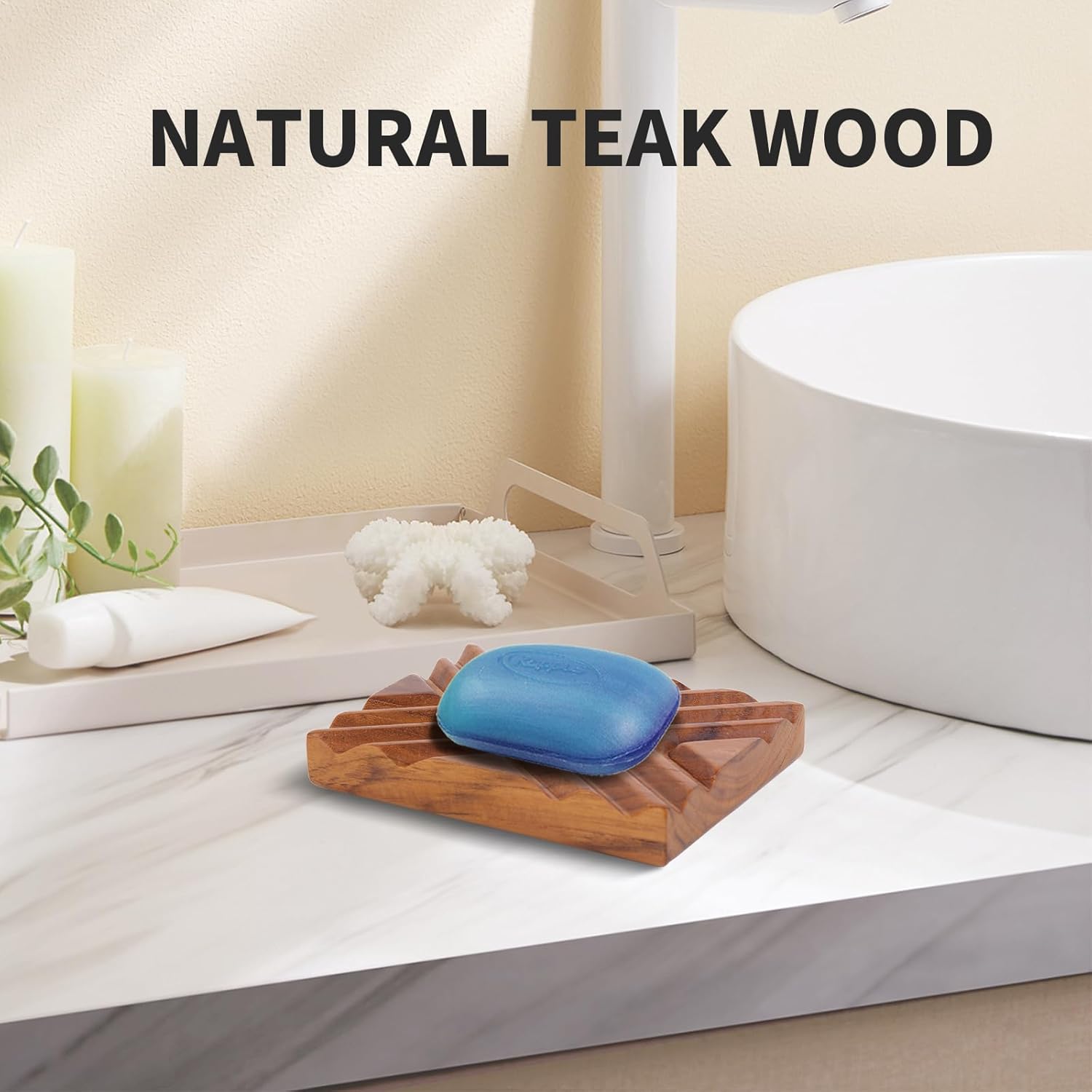 Teak Soap Dish by Casabene for Shower and Kitchen 1