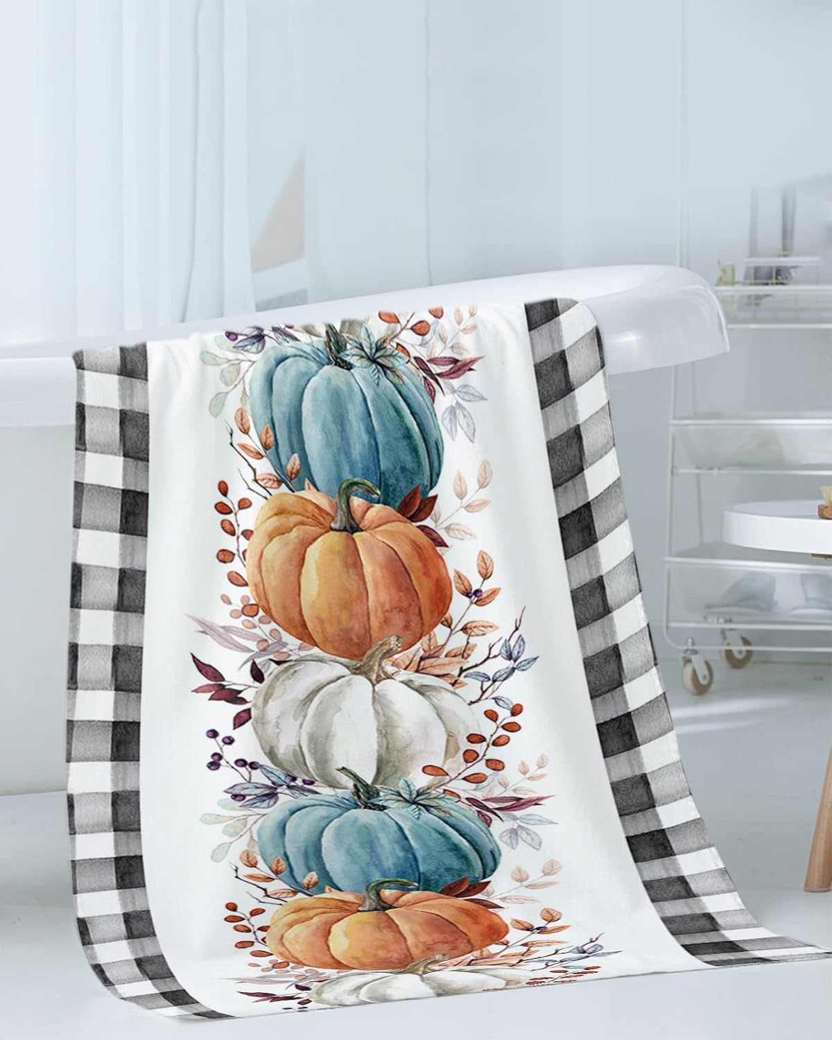 ZOE GARDEN Pumpkin Plaid 3-Piece Towel Set