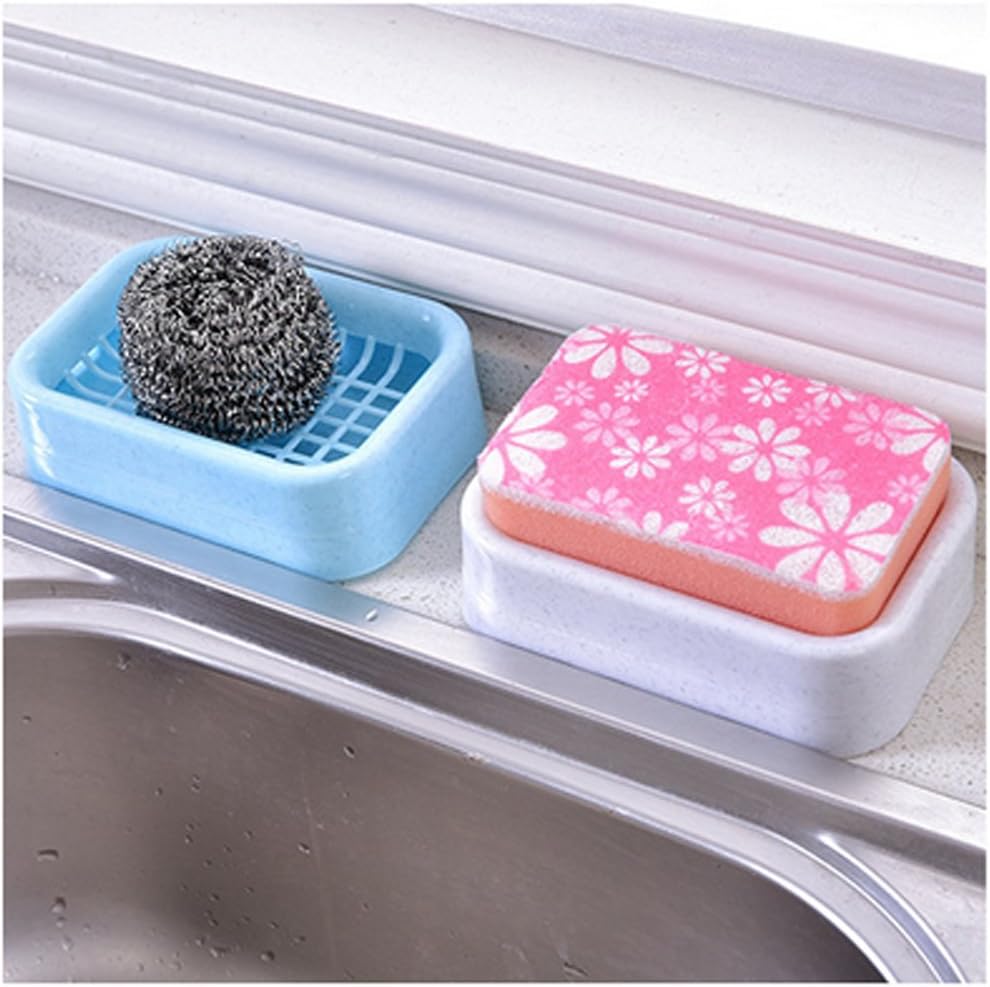 Sumddy 2PCS Plastic Soap Draining Holder for Home and Travel
